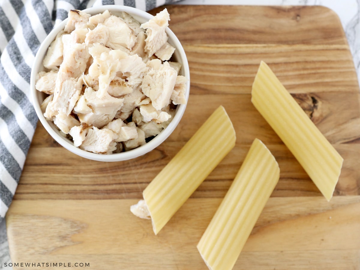 stuffing manicotti shells with chicken