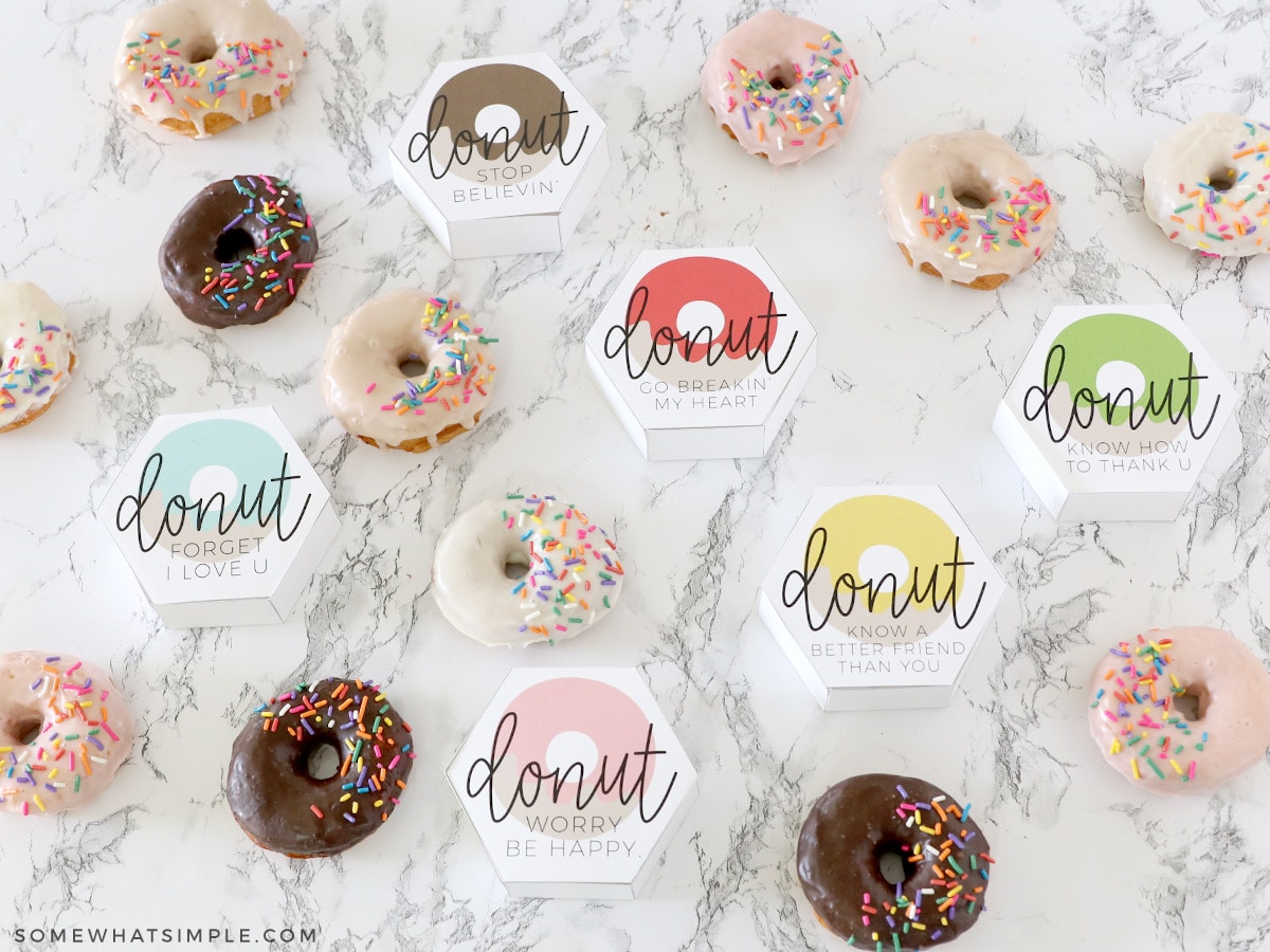 donut boxes next to homemade donuts