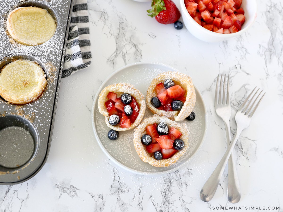 above shot of popovers filled with fruit