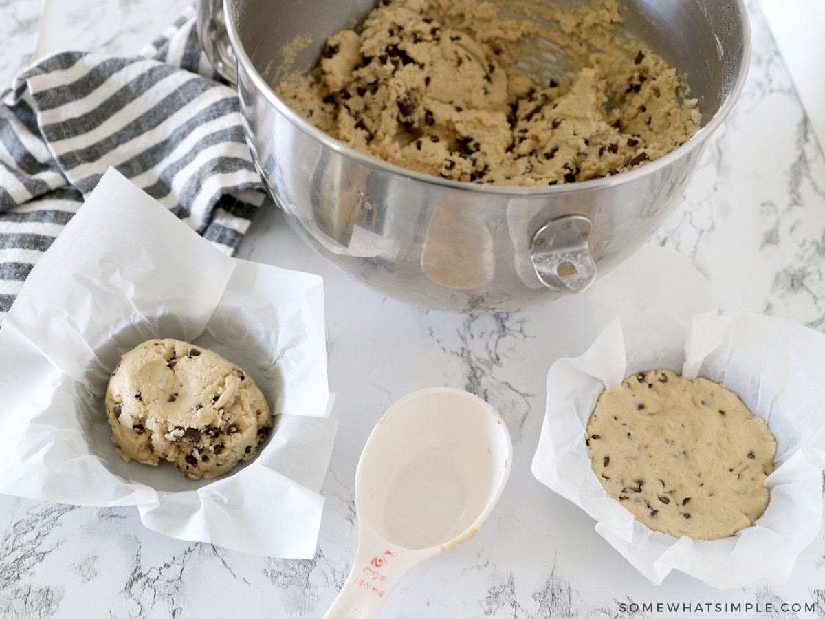 separating dough into cups