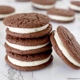 homemade oreo cakesters in a stack