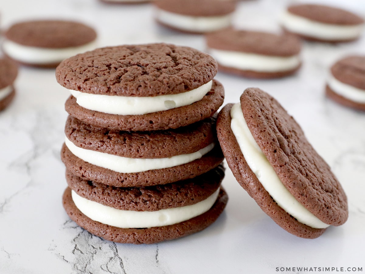 homemade oreo cakesters in a stack