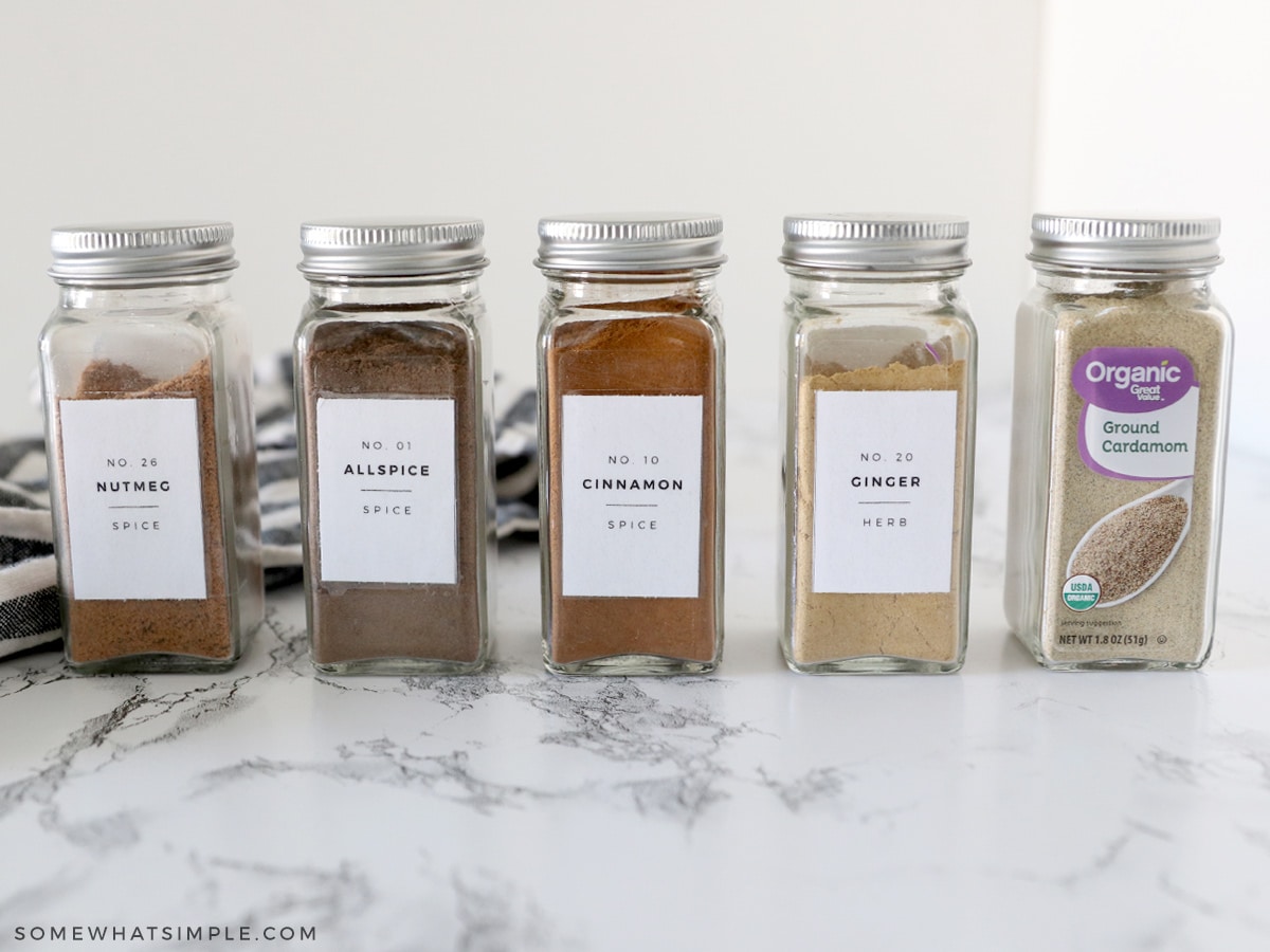 apple pie spices lined up