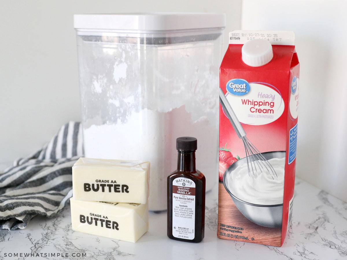 ingredients to make buttercream frosting