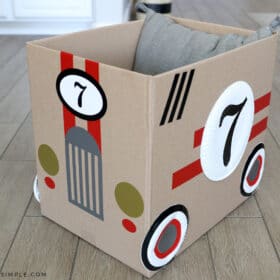 making a cardboard car for family movie night