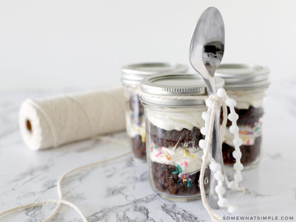 lids on jars filled with cupcakes