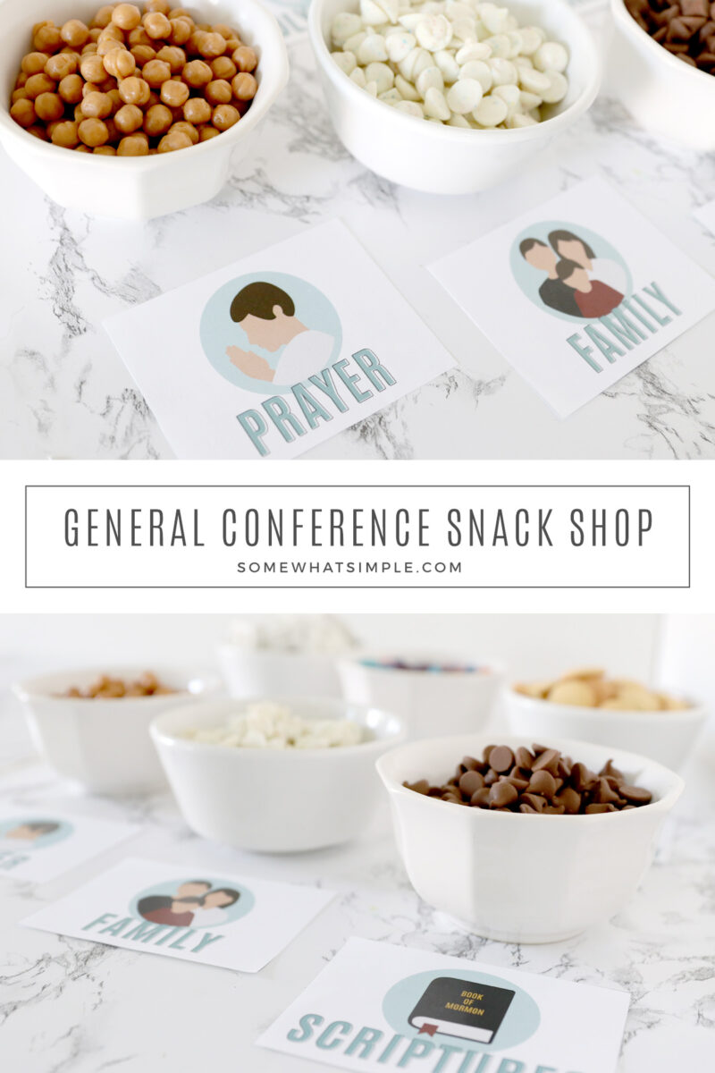 collage of images for a general conference snack shop