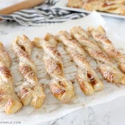 pumpkin twists on a white platter