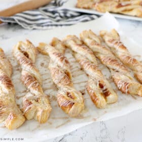 pumpkin twists on a white platter