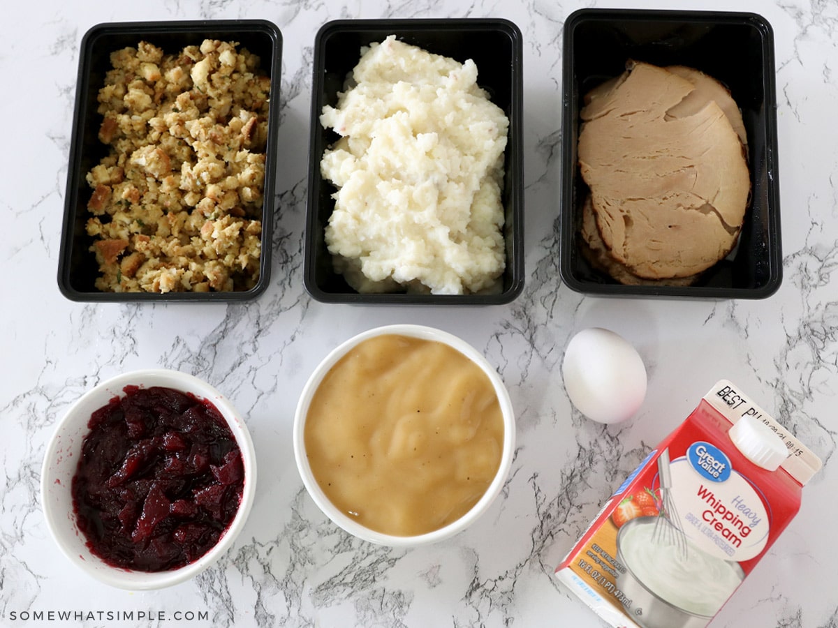 Ingredients to make stuffing waffles