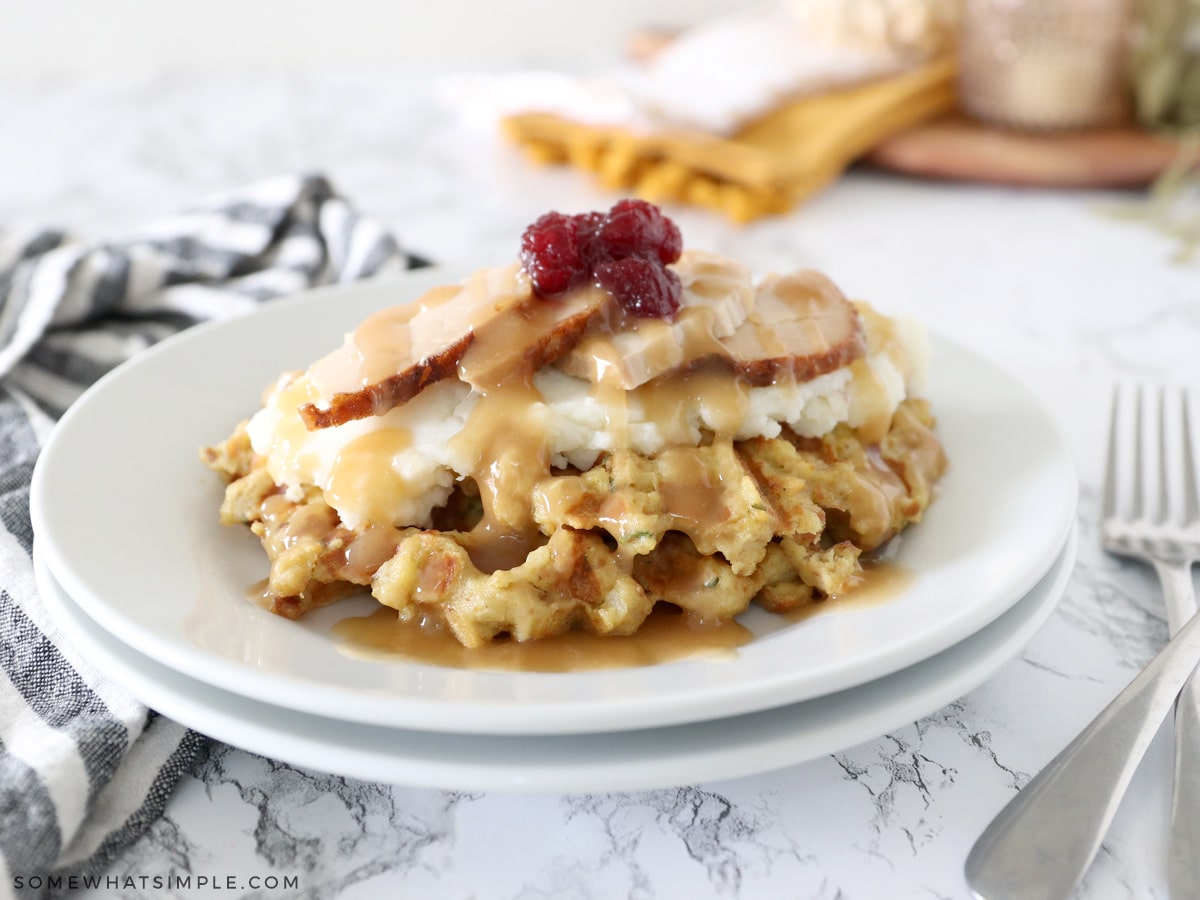 Leftover Stuffing Waffles