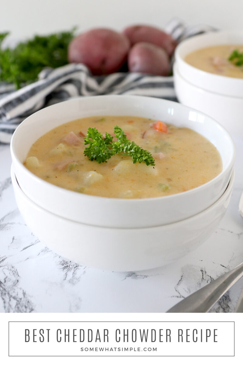potato soup in a white bowl