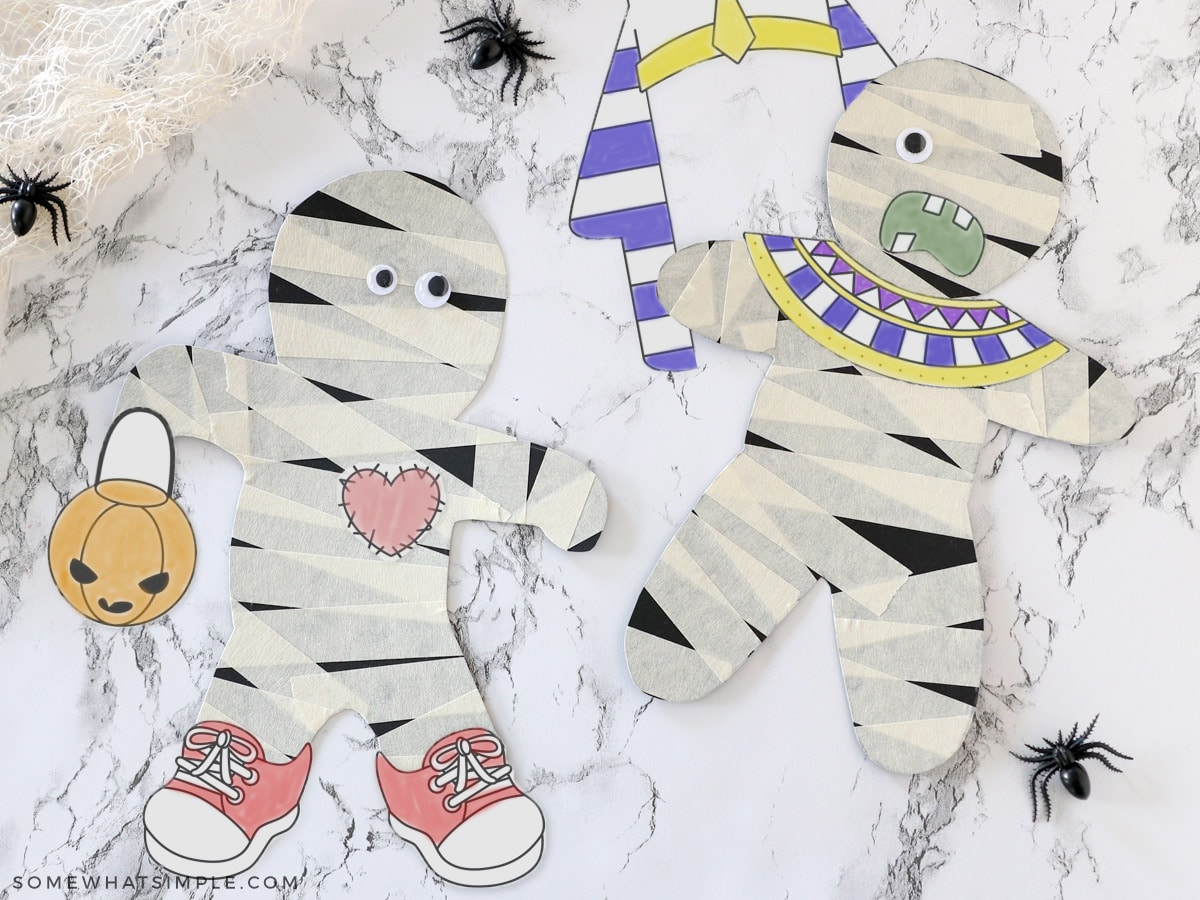 masking tape mummy craft for kids