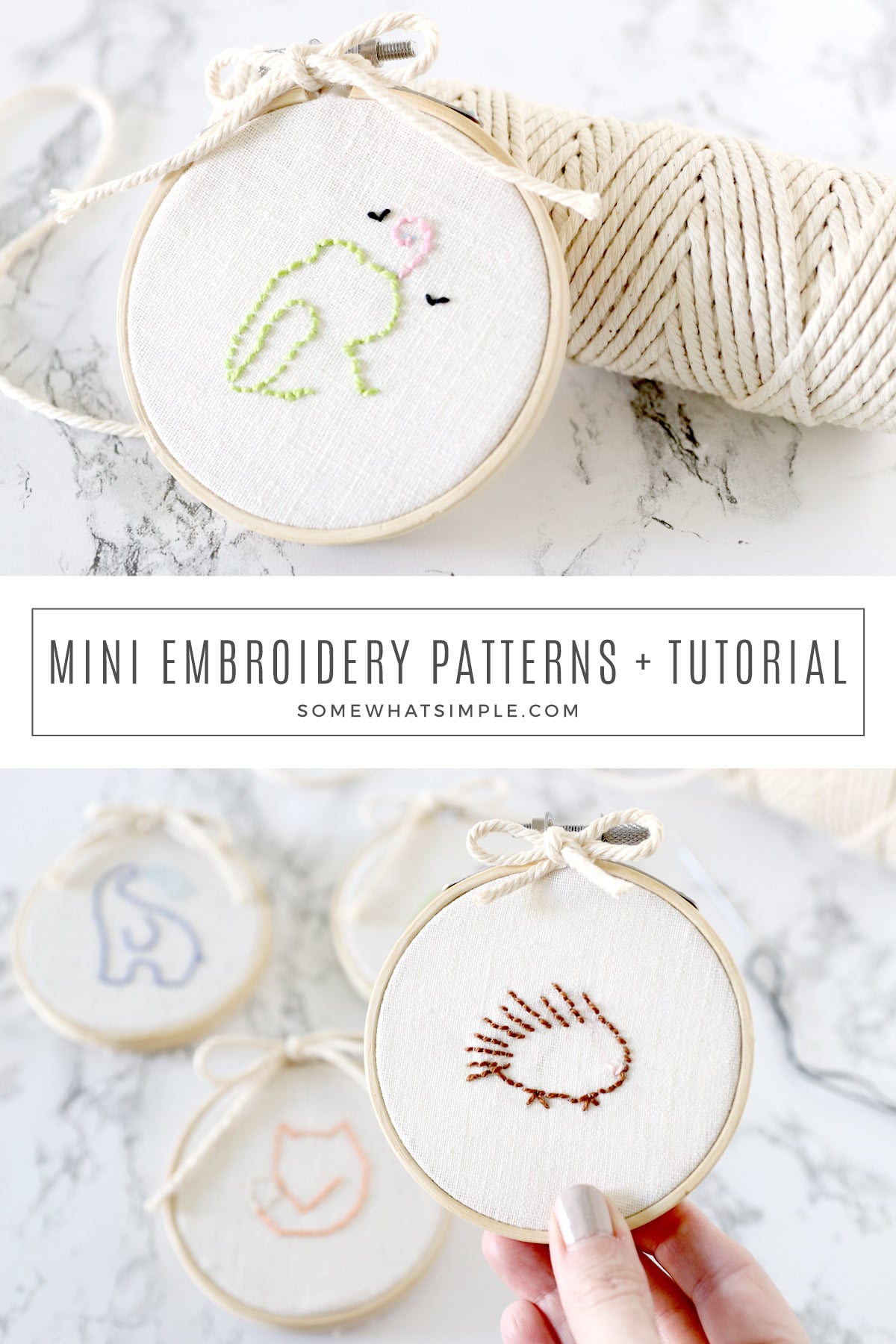 9 free patterns and instructions for simple embroidery designs that are absolutely perfect for kids and beginners. via @somewhatsimple