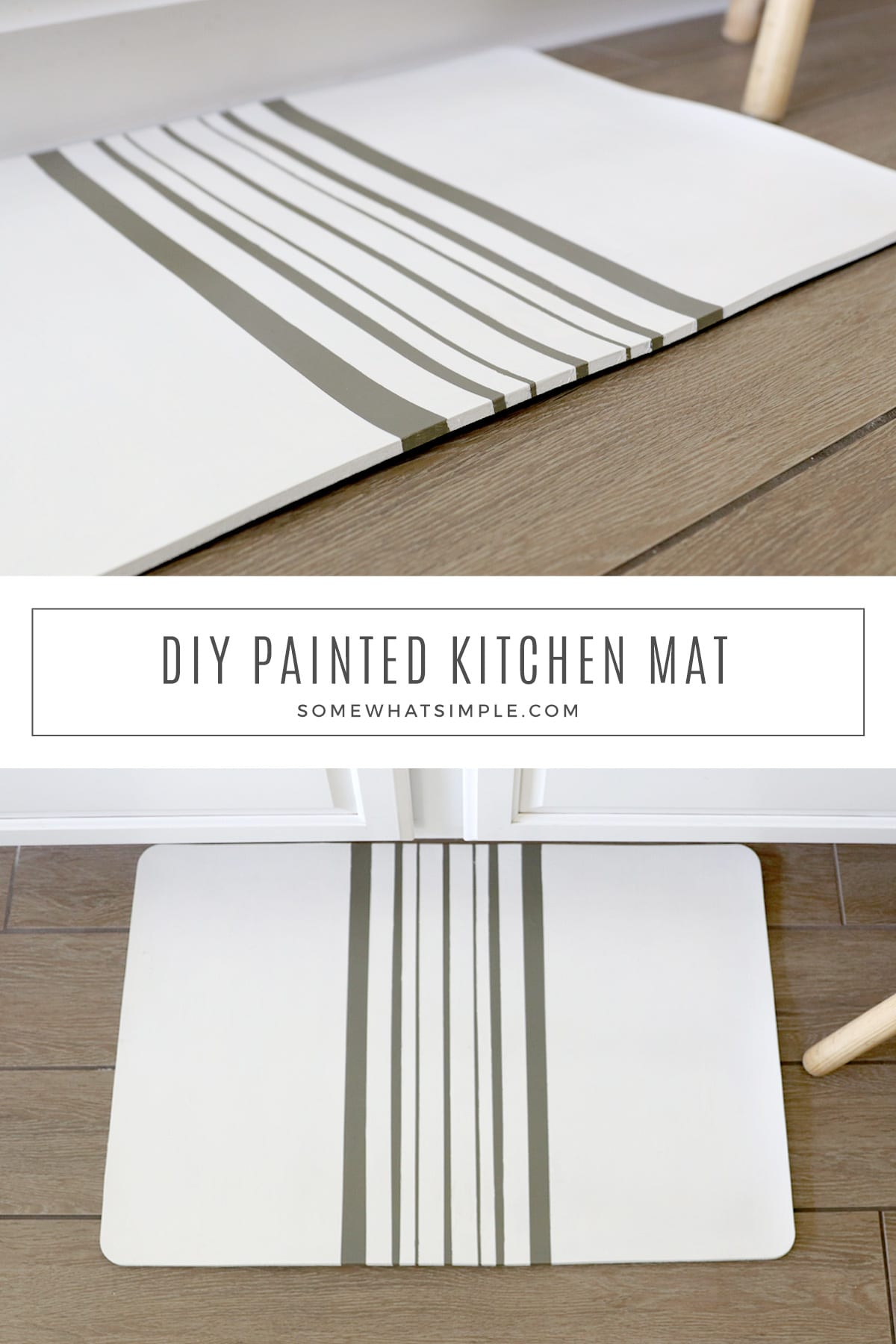 Adding some fun to your floors is as easy as making a painted kitchen mat! This easy guide will show you how to do it in just a few easy steps. via @somewhatsimple