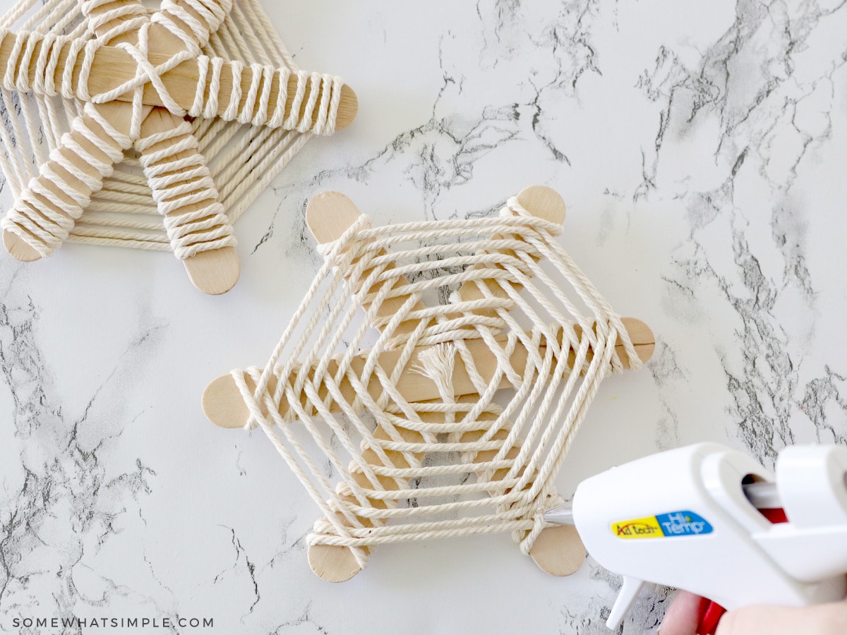 Popsicle Stick Spiderwebs - Somewhat Simple