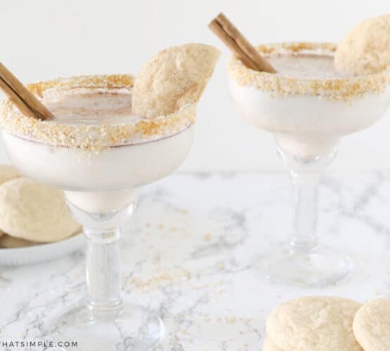 two glases filled with snickerdoodle mocktail