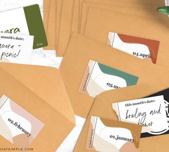 a year of date nights planned and in envelopes