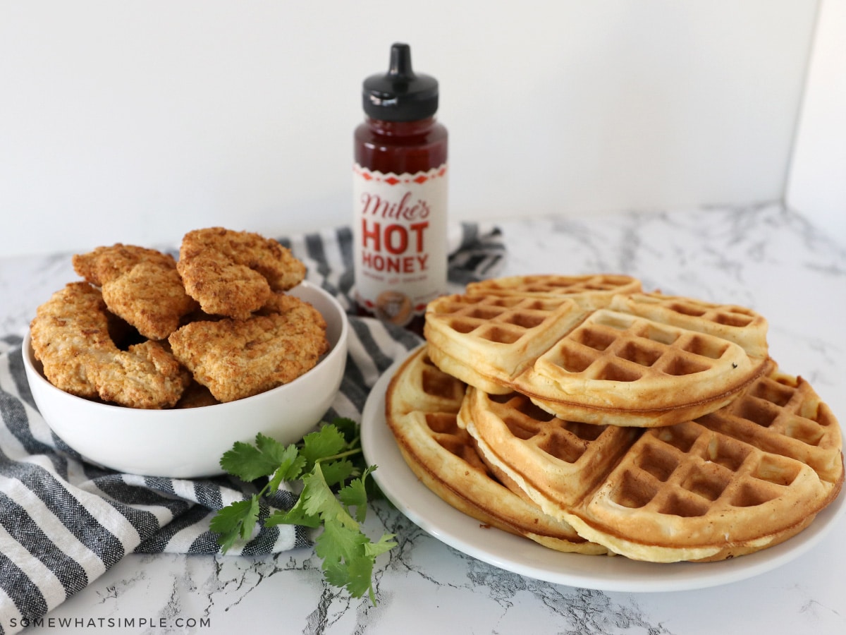 ingredients to make chicken and waffles