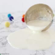 Cornstarch and water spilling from a bowl