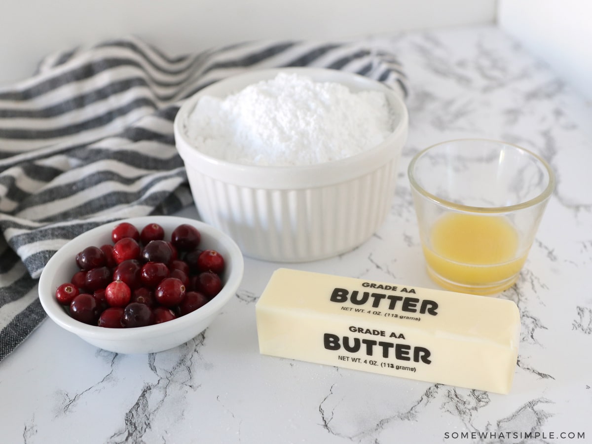 ingredients to make cranberry butter