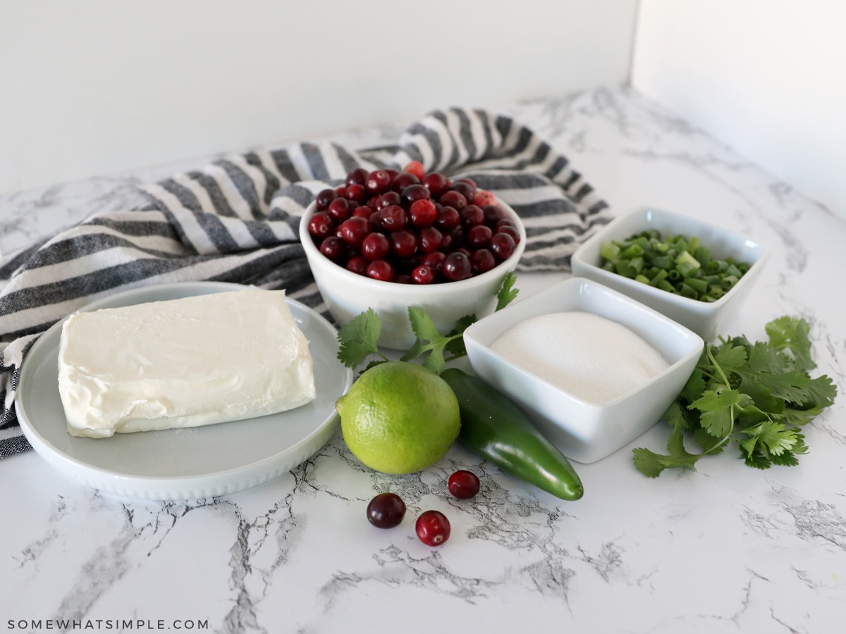 ingredients to make cranberry salsa
