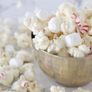 peppermint popcorn in a small bowl