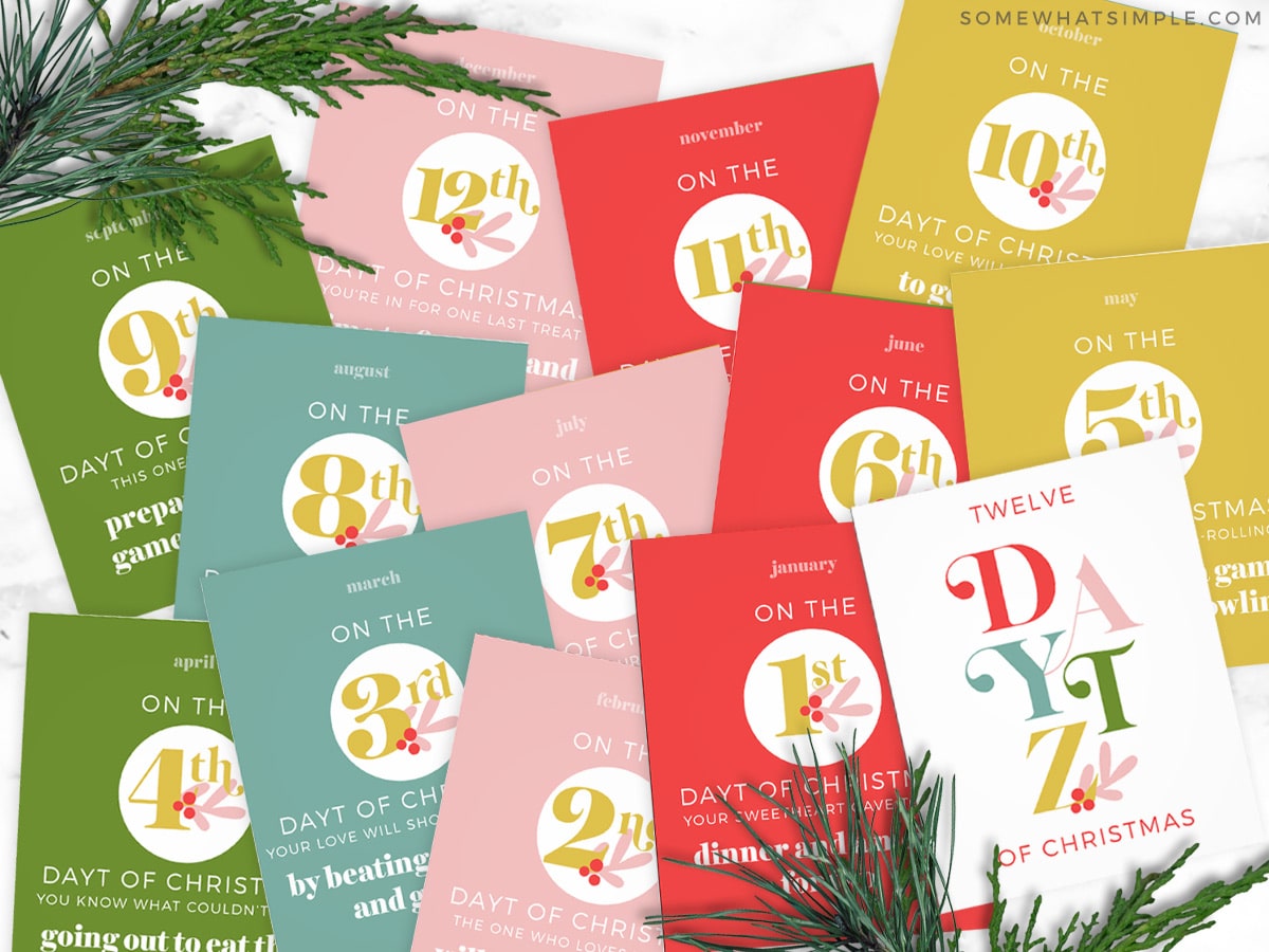 printable 12 daytz of christmas gift tags