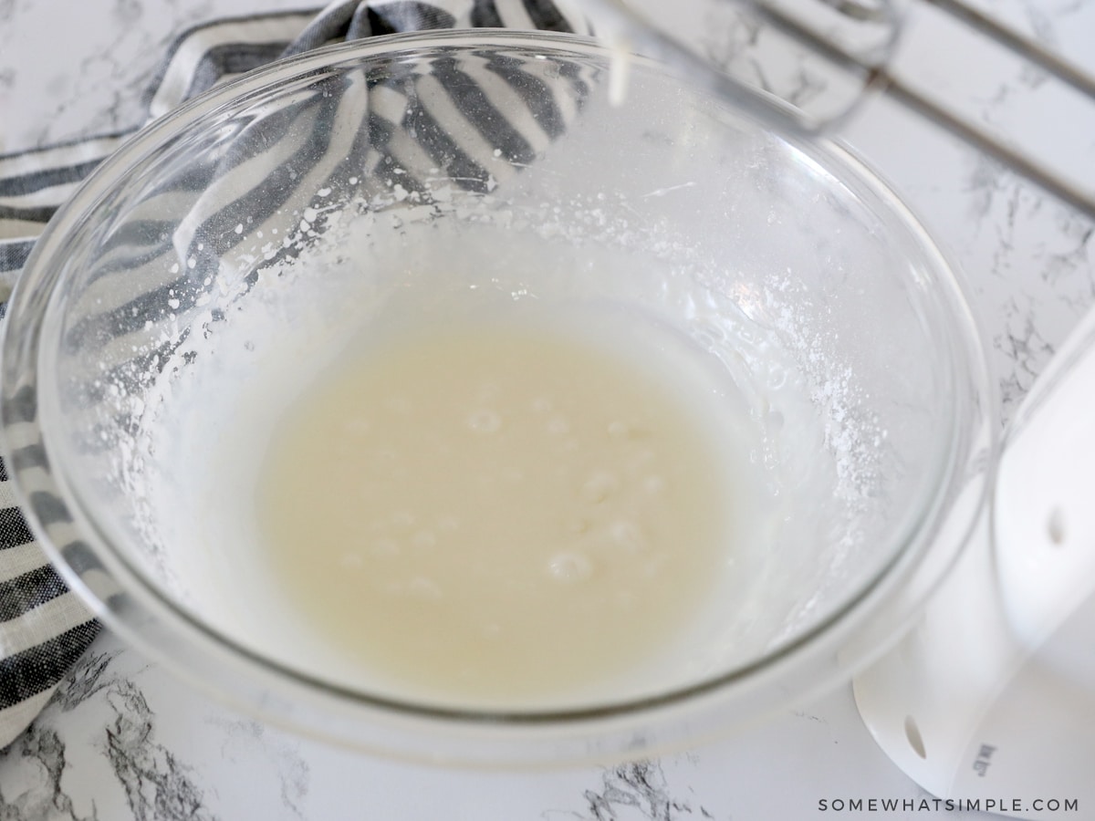 mixing ingredients for glaze