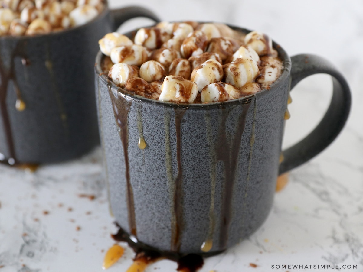 close up of a mug with hot cocoa