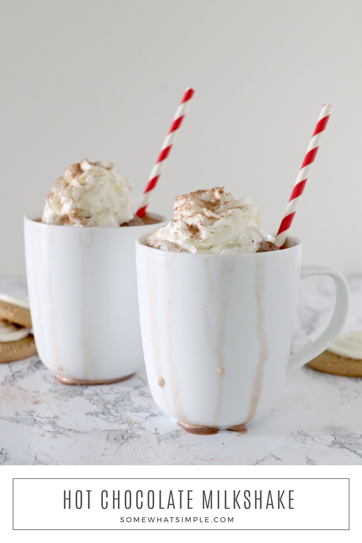 Kick back and cozy up with a cup of Frozen Hot Chocolate! This decadent drink with 4 ingredients is made in just minutes without any fuss! via @somewhatsimple