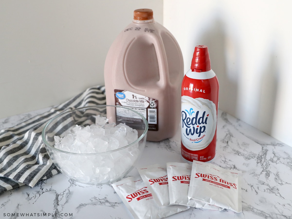 ingredients to make hot chocolate milkshakes