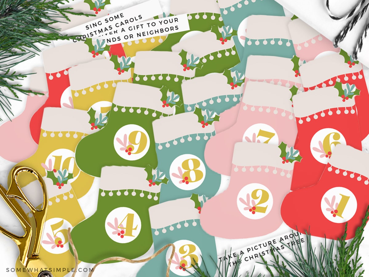 printable stocking advent calendar