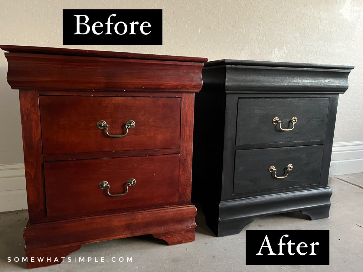 before and after painted nightstands