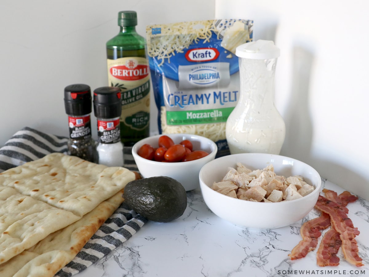 ingredients needed to make California Chicken Flatbread