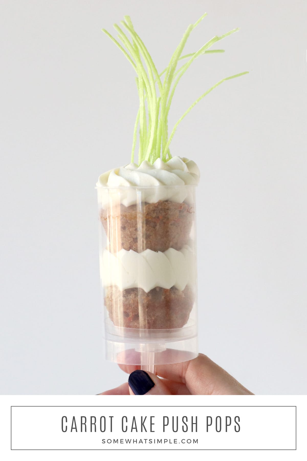 These carrot cake push pops are as delicious as they are adorable AND they are easy to put together! via @somewhatsimple