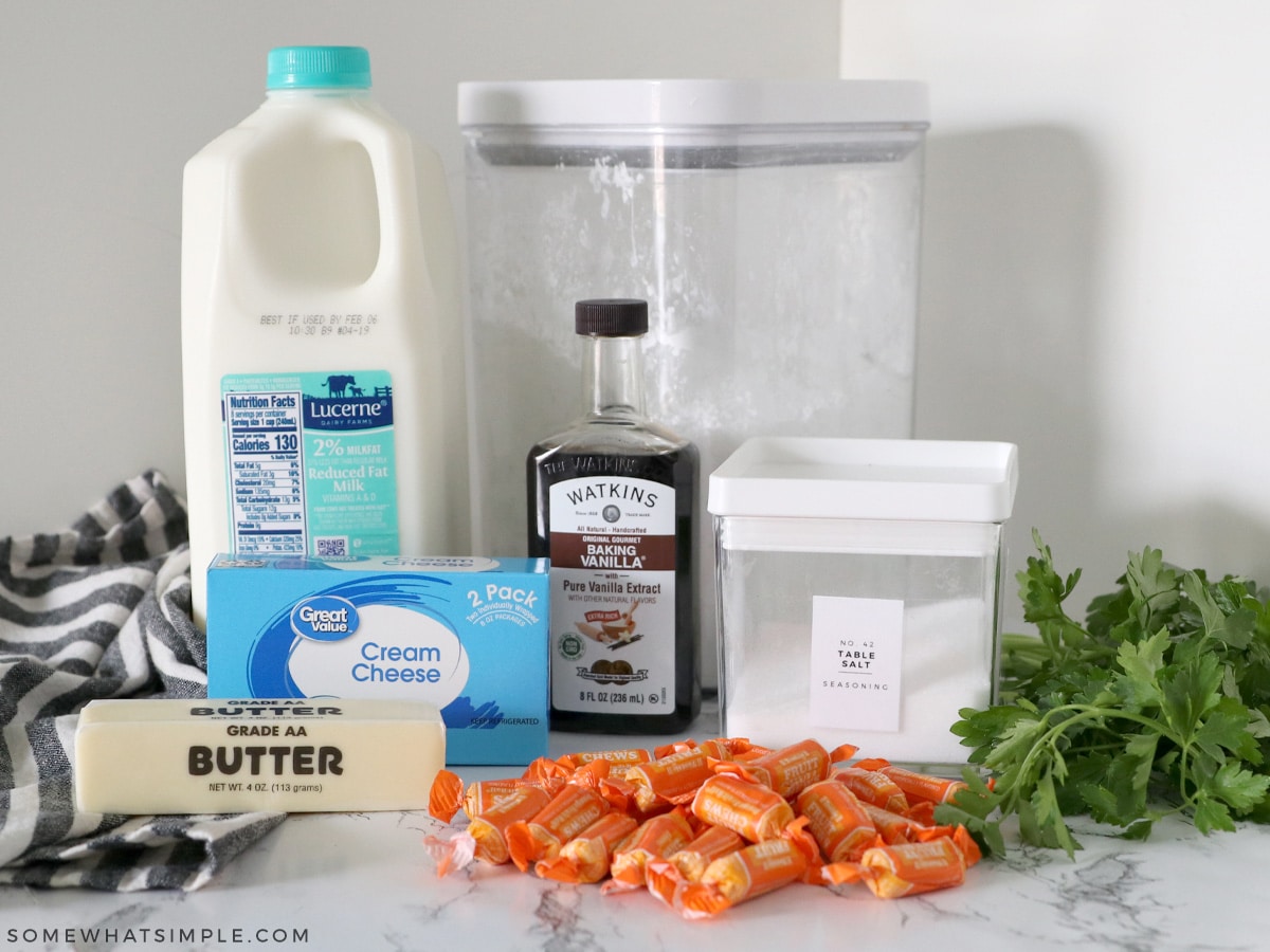 ingredients to make carrot cake cupcakes on the counter