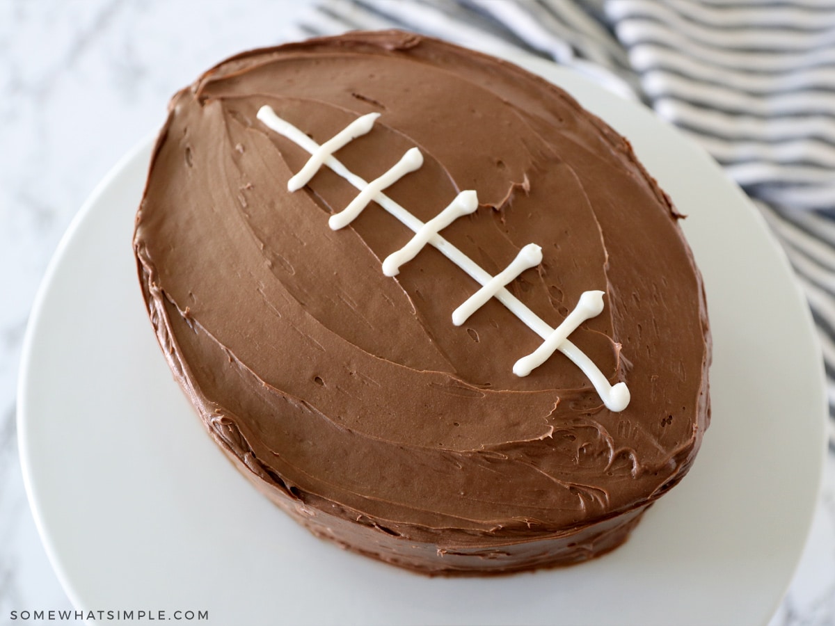 top view of a football cake