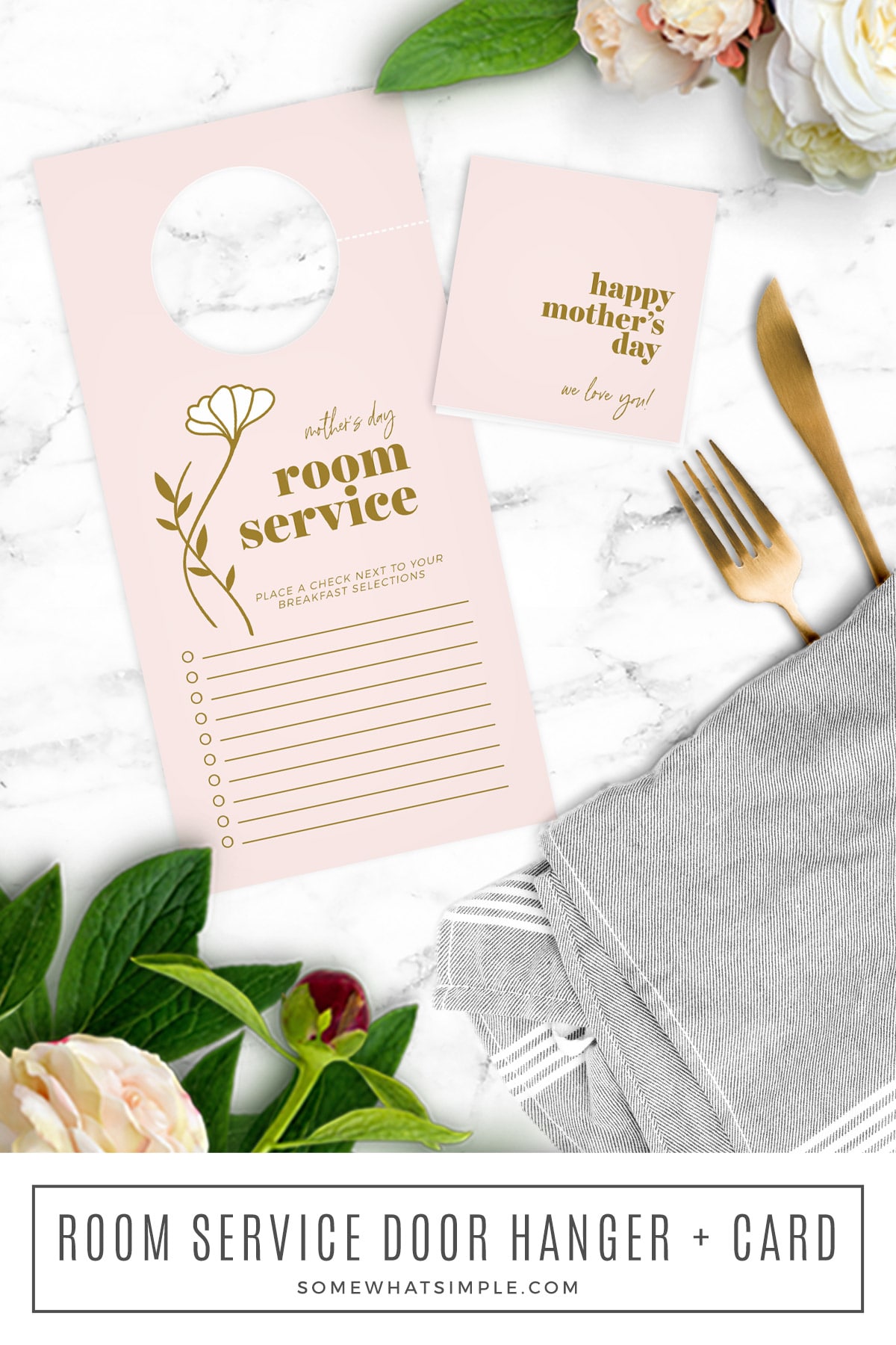 Looking for a way to make Mothers Day special? Start Mother's Day on the right foot with our free Breakfast in Bed printables! via @somewhatsimple