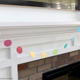 close up of a rainbow garland