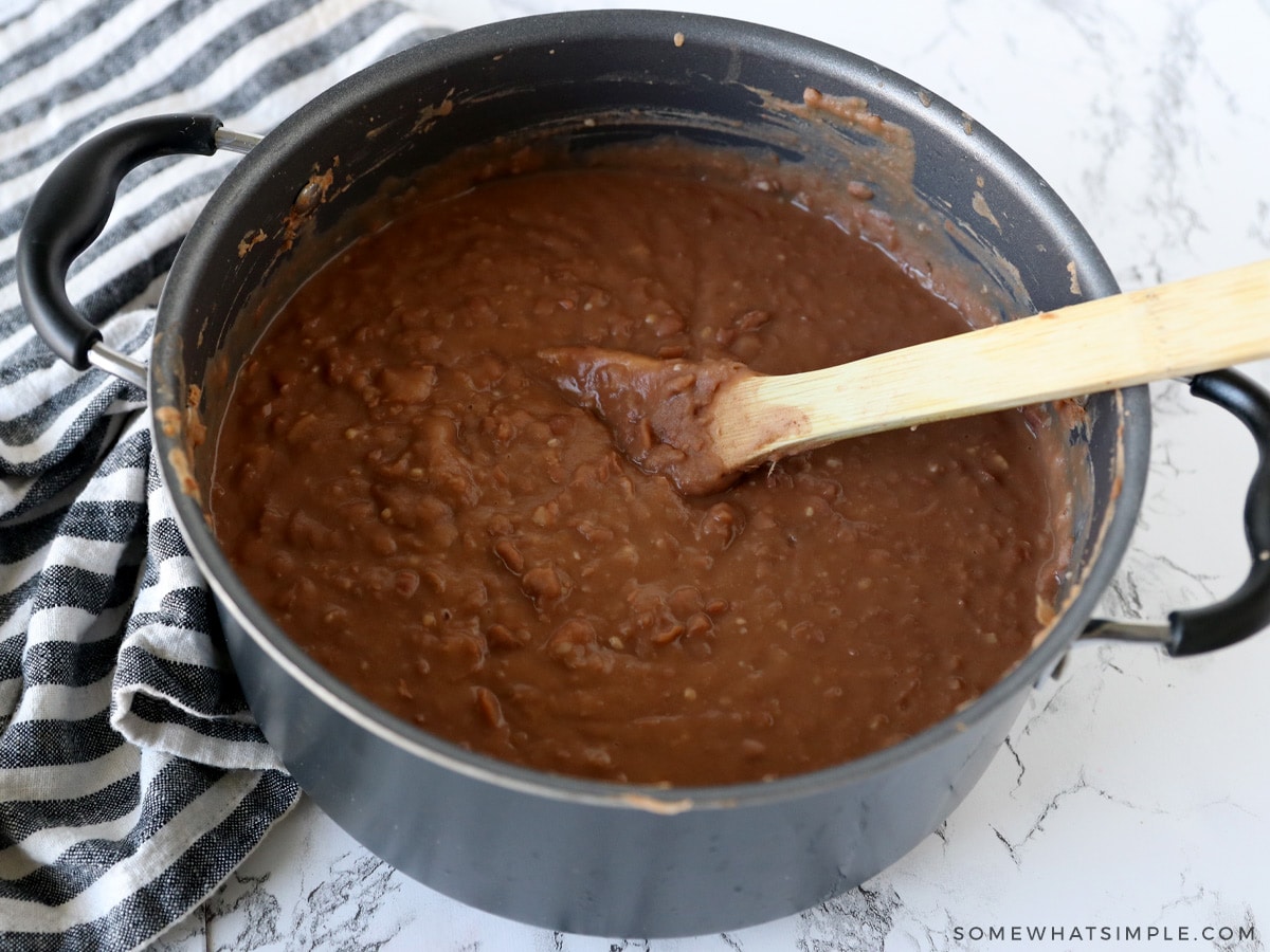 refried beans in a pot
