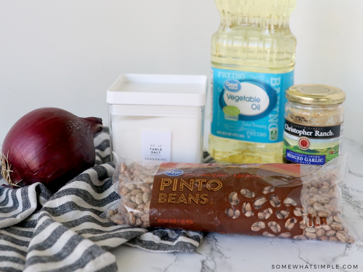 ingredients to make homemade refried beans