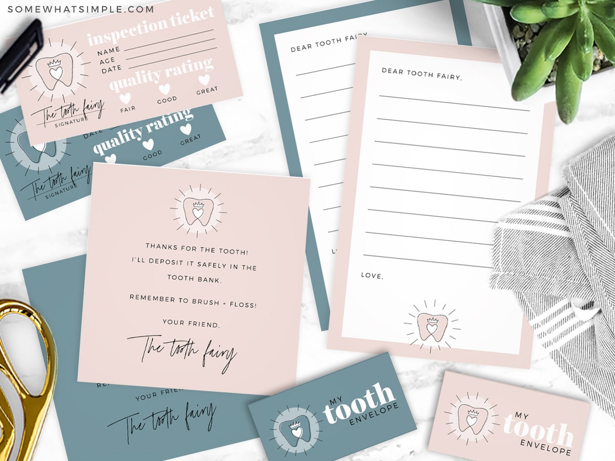 printable tooth fairy notes on a white background