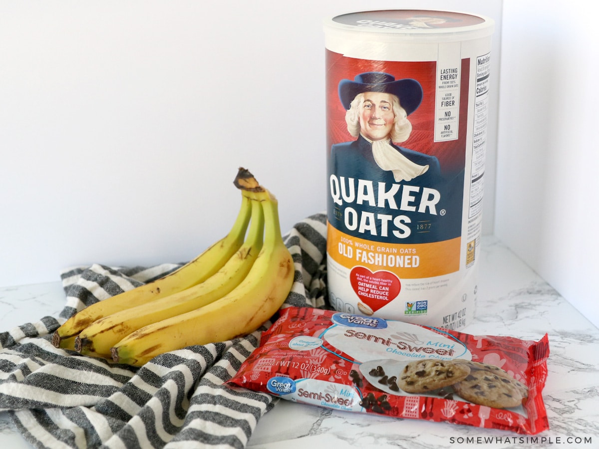 ingredients needed to make banana oatmeal cookies
