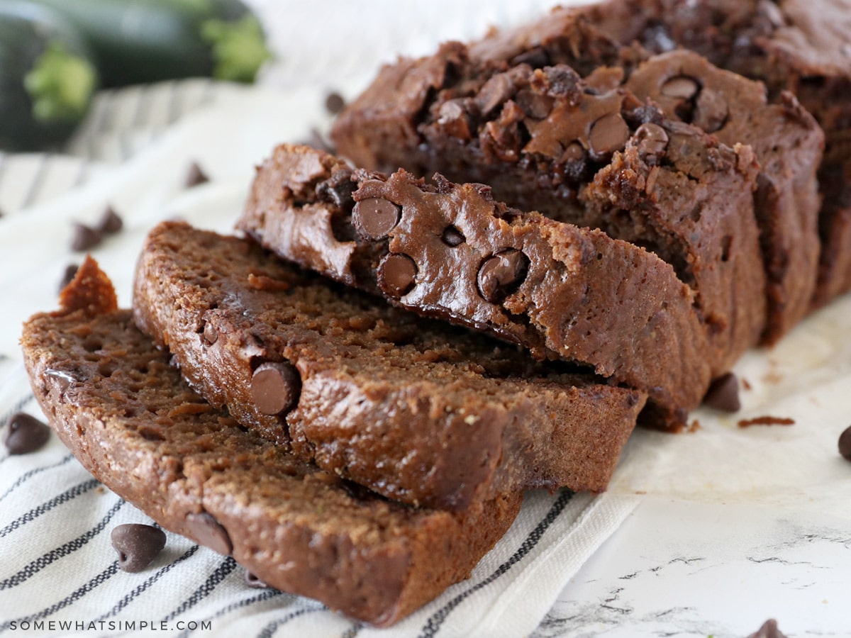 sliced chocolate zucchini bread