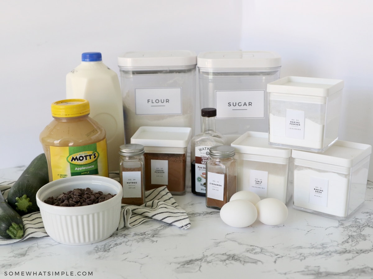 ingredients to make zucchini bread 