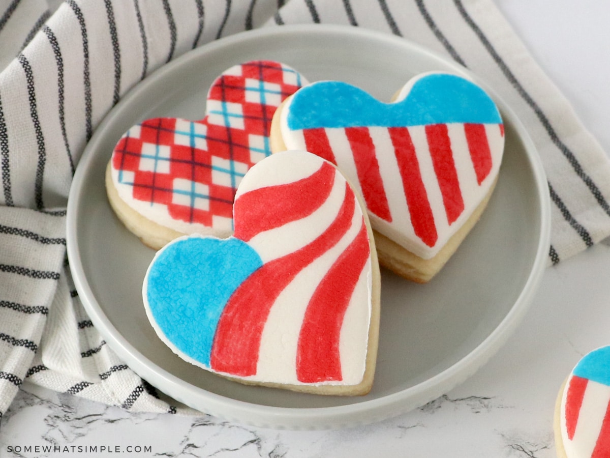 close up of 4th of july cookies