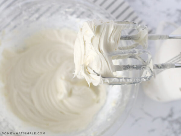 mixing cream cheese frosting