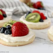 mini fruit pizzas on the counter