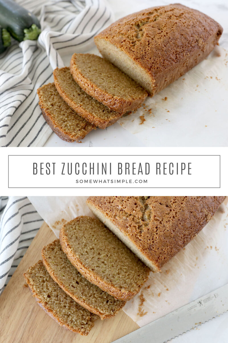 Collage of zucchini bread images